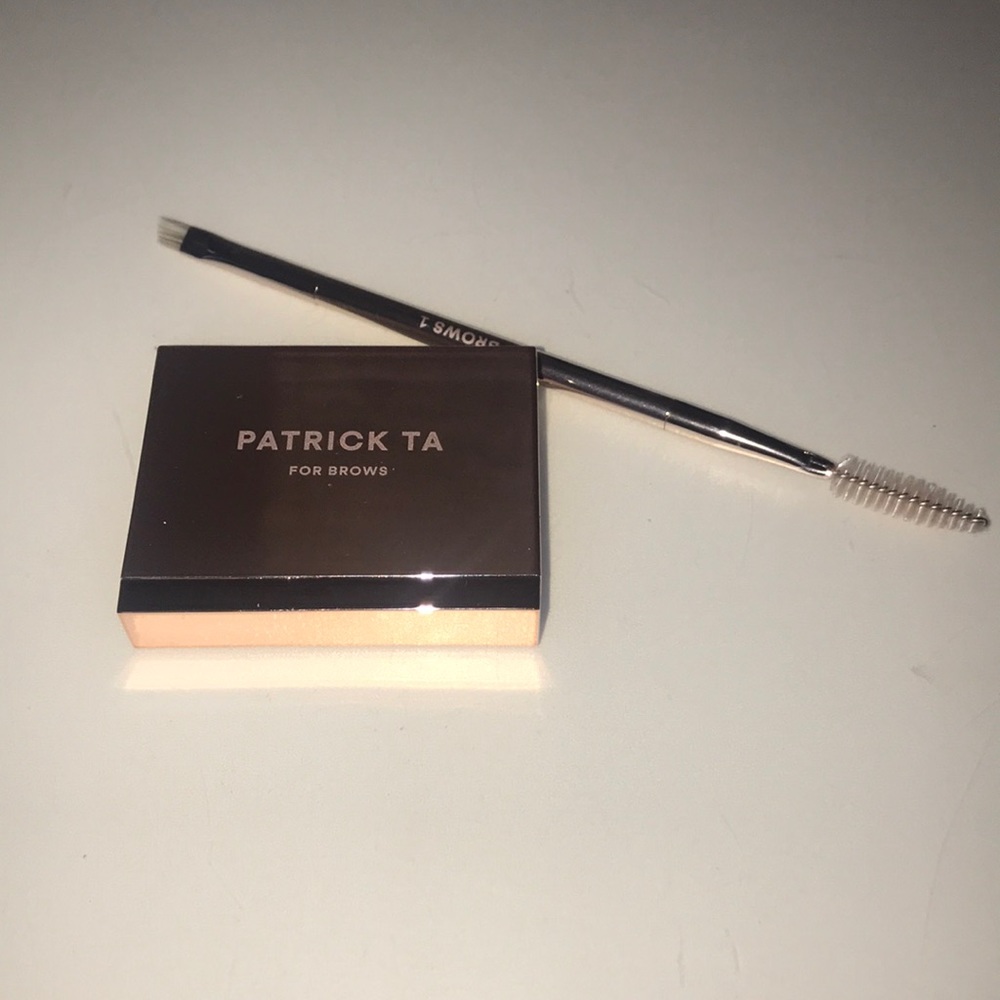Patrick Ta shaping brow wax and brush